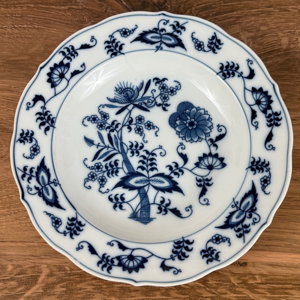 Blue Danube Cobalt Onion Pattern Soup Cereal Bowl 8" Banner Stamp Pre-1976‎ EUC
